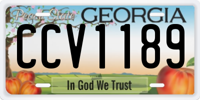 GA license plate CCV1189