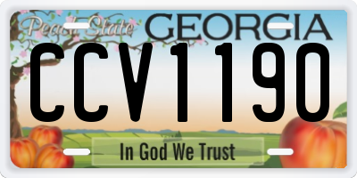GA license plate CCV1190