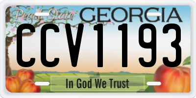 GA license plate CCV1193
