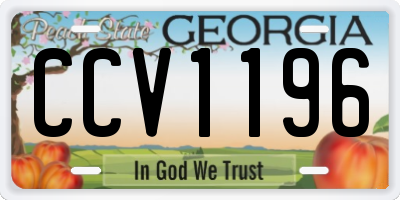 GA license plate CCV1196