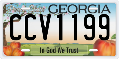 GA license plate CCV1199