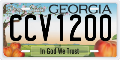 GA license plate CCV1200
