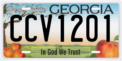 GA license plate CCV1201