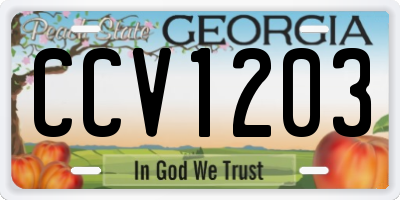 GA license plate CCV1203