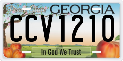 GA license plate CCV1210
