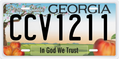 GA license plate CCV1211