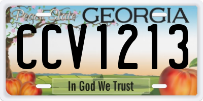 GA license plate CCV1213