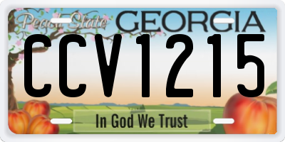 GA license plate CCV1215
