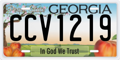 GA license plate CCV1219