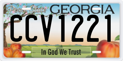 GA license plate CCV1221