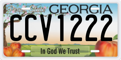 GA license plate CCV1222