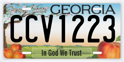 GA license plate CCV1223