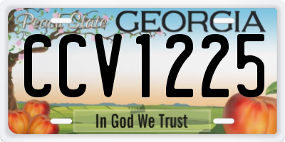 GA license plate CCV1225