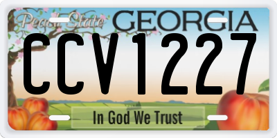 GA license plate CCV1227