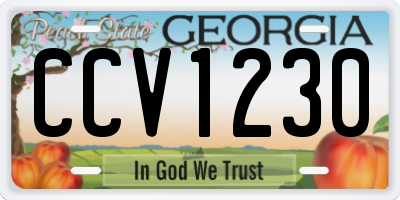 GA license plate CCV1230