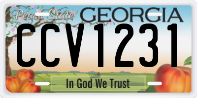 GA license plate CCV1231