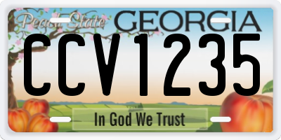 GA license plate CCV1235