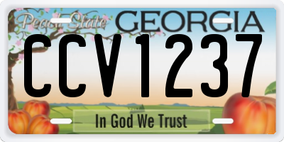 GA license plate CCV1237