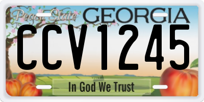 GA license plate CCV1245