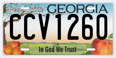 GA license plate CCV1260
