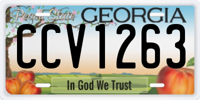 GA license plate CCV1263