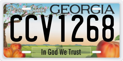 GA license plate CCV1268