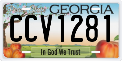 GA license plate CCV1281