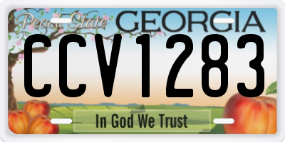GA license plate CCV1283