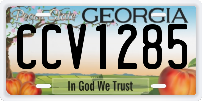 GA license plate CCV1285