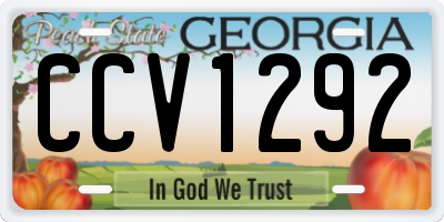 GA license plate CCV1292
