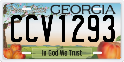 GA license plate CCV1293