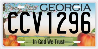 GA license plate CCV1296