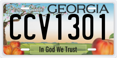 GA license plate CCV1301