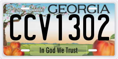GA license plate CCV1302