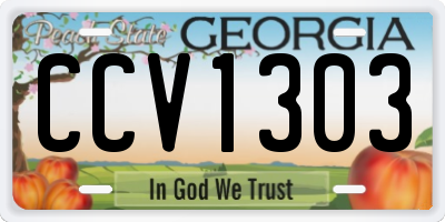 GA license plate CCV1303