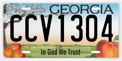 GA license plate CCV1304