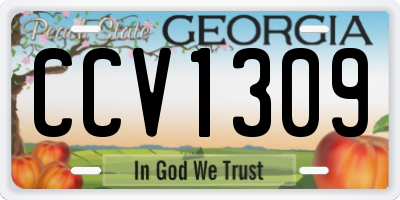 GA license plate CCV1309