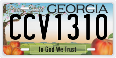 GA license plate CCV1310