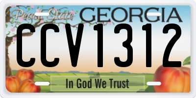 GA license plate CCV1312