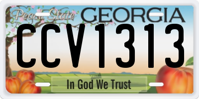 GA license plate CCV1313