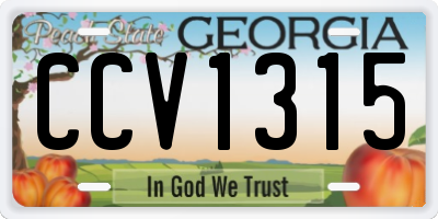 GA license plate CCV1315