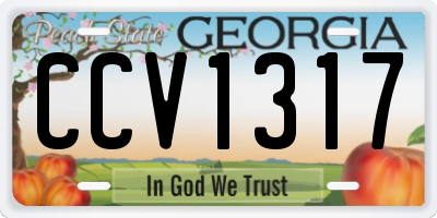 GA license plate CCV1317