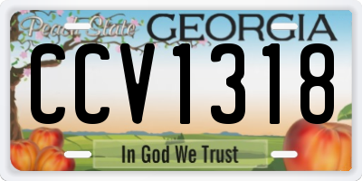 GA license plate CCV1318