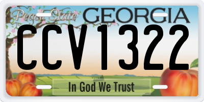 GA license plate CCV1322