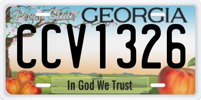 GA license plate CCV1326