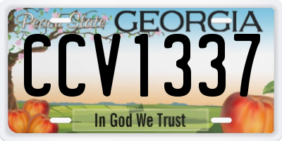 GA license plate CCV1337