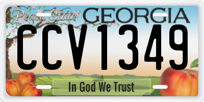 GA license plate CCV1349