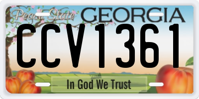 GA license plate CCV1361