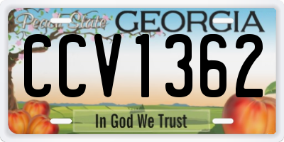 GA license plate CCV1362