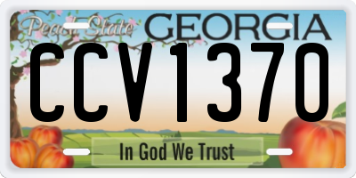 GA license plate CCV1370